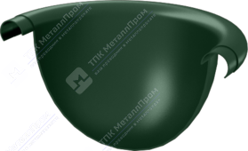 Заглушка желоба Аквасистем 125 полукруглая RAL6005 зеленый мох