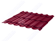 Металлочерепица МЧ2 Монтеррей Макси 0,45 Sunmatt RAL3005 красное вино