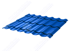 Металлочерепица МЧ2 Монтеррей Макси 0,45 ПЭ RAL5005 сигнально-синий