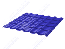 Металлочерепица МЧ2 Монтеррей Ретро 0,45 ПЭ RAL5002 ультрамарин