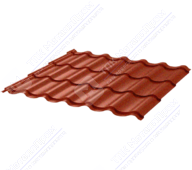 Металлочерепица МЧ2 Монтеррей Ретро 0,5 Стальной бархат RAL8004 коричневая медь