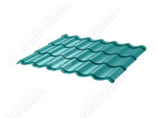 Металлочерепица МЧ2 Монтеррей 0,45 ПЭ RAL5021 морская волна