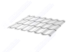 Металлочерепица МЧ2 Монтеррей 0,5 ПЭ RAL9003 сигнально-белый