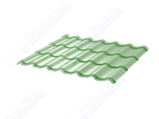 Металлочерепица МЧ2 Монтеррей 0,5 ПЭ RAL6021 бледно-зеленый