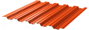 Профнастил полимер НС35 0,45 1000/1060 ПЭ RAL2004 оранжевый