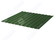 Профнастил полимер С10 0,45 1130/1155 ПЭ RAL6002 зеленый лист