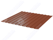 Профнастил полимер С10 0,45 1130/1155 обратная прокатка ПЭ RAL8004 коричневая медь