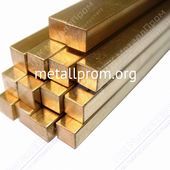Латунный квадрат ГОСТ 2060-90, лжмц59-1-1, Н,Д, L - 3 м, L - 6 м, d - 4 мм