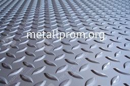 Лист нержавеющий горячекатаный, рифленый (чечевица) AISI 304 (08Х18Н10) 3х1000х2000 мм