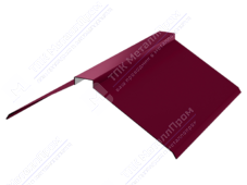 Планка конька плоского простого 190 190 0,4 2м стандарт ПЭ в пленке RAL3005 красное вино К-511