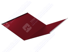 Планка ендовы нижняя 298 298 0,4 2м стандарт ПЭ в пленке RAL3003 рубин К-510