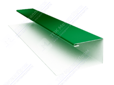 Планка завершающая сложная 30 25 45 0,45 3м ПЭ RAL6002 зеленый лист К-714