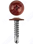 Саморез 4,2 16 CMM острый с пресс-шайбой RAL3009 красный оксид