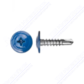 Саморез 4,2 16 CMM сверло с пресс-шайбой RAL5013 синий кобальт