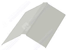 Планка конька плоского простого 150 150 0,45 2м стандарт ПЭ RAL9002 серо-белый К-511